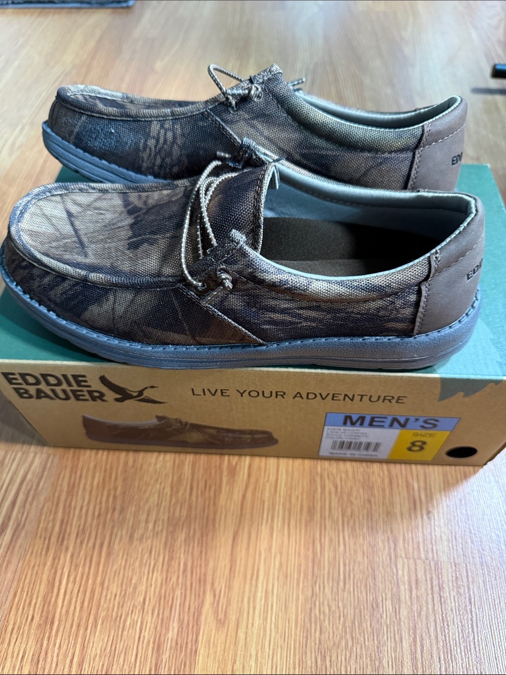 Eddie Bauer Brown Camouflage Slip-On Loafers